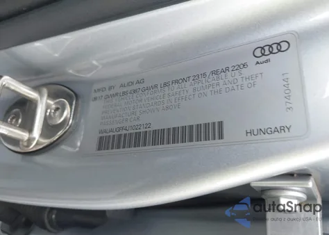 2018 Audi A3 2.0T Premium/2.0T Tech Premium из США, поврежденный, VIN WAUAUGFF4J1022122